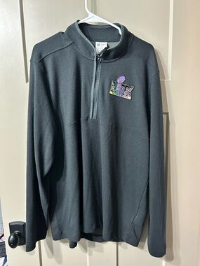 Nike Dri fit Men's Black Quarter-Zip Fleece Sweater - Super Bowl 59 Logo
